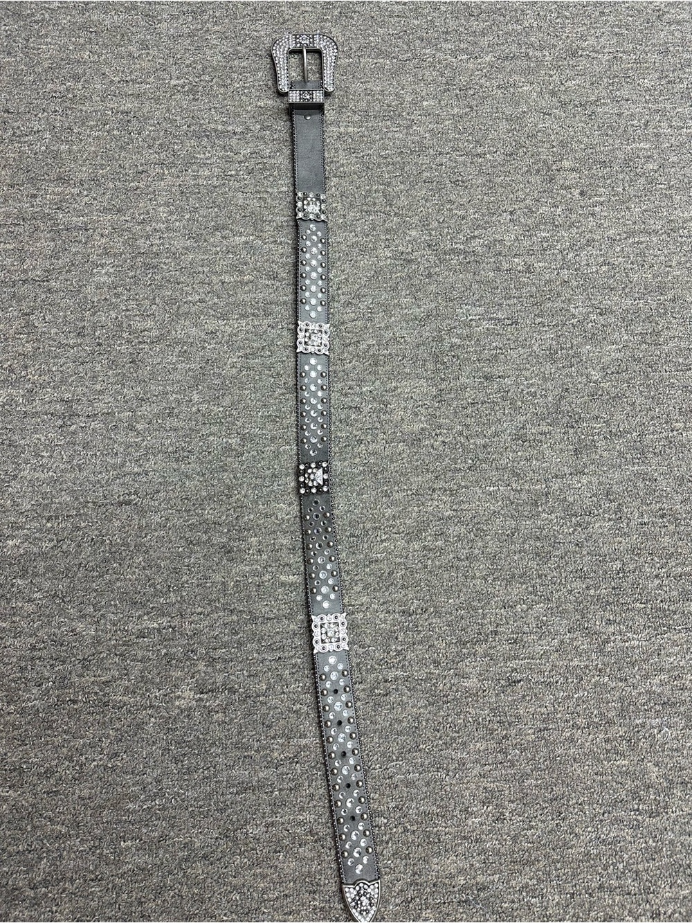 Studded Black Women’s Rhinestone Accent Belt